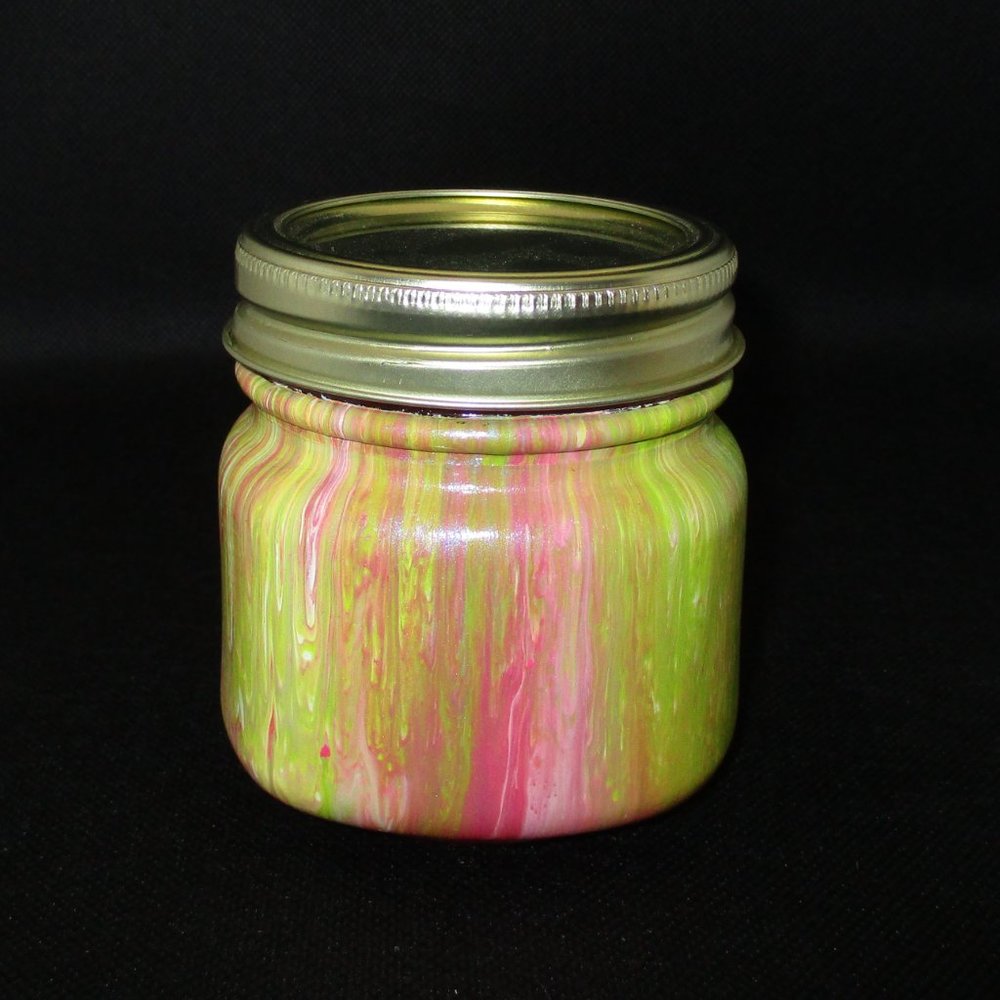 2 Original Fluid Pour Paint Technique Storage Jars Quart and 1/2 Pint - Picture 6 of 6